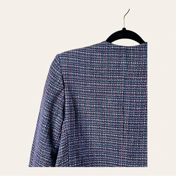 0337W. TALBOTS PETITES TWEED BLAZER SIZE 14P BLUE RED‎ AND WHITE IN COLOR - Picture 11 of 14